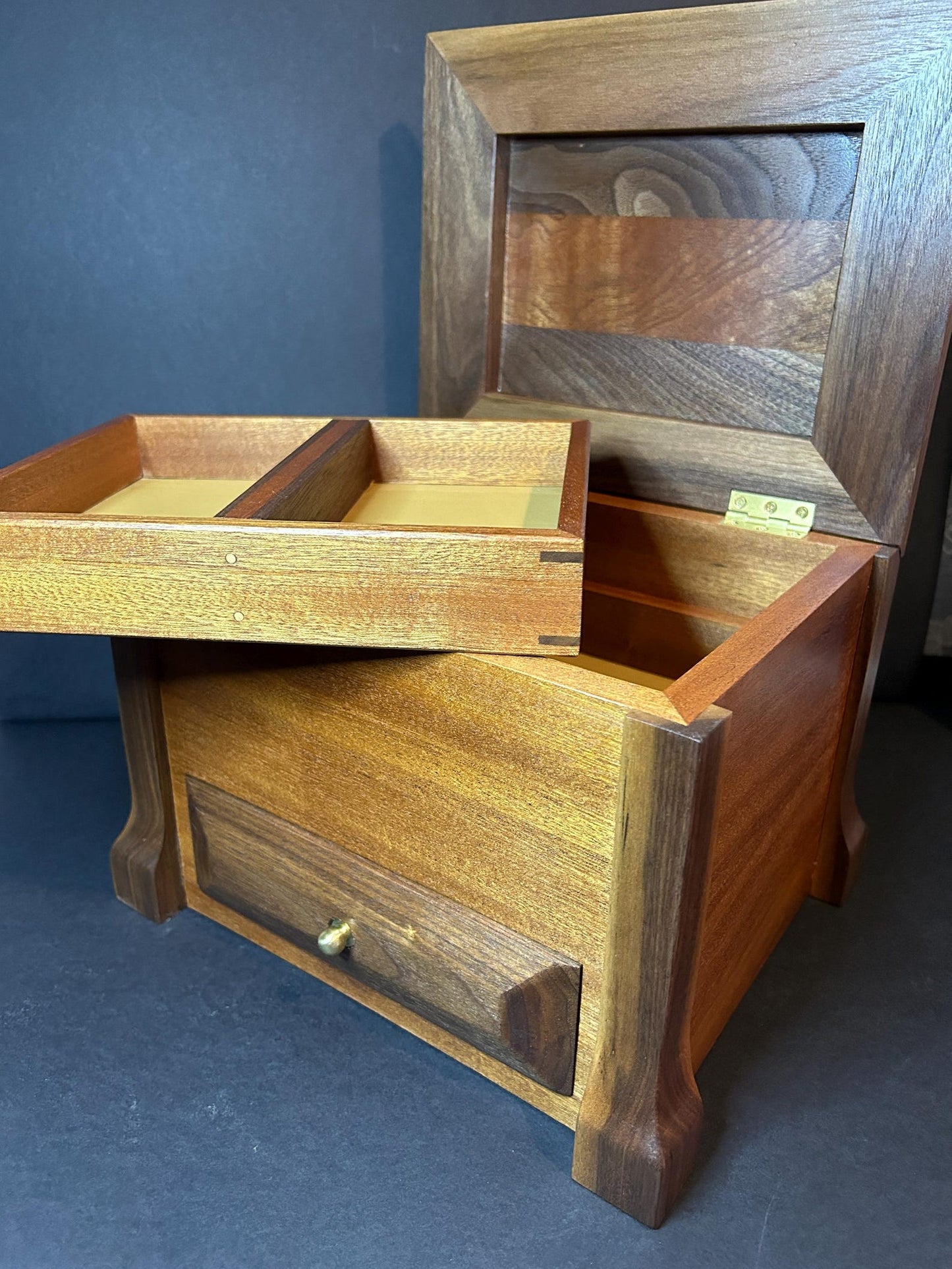 Luxurious Handmade Wooden Jewellery Box with drawer