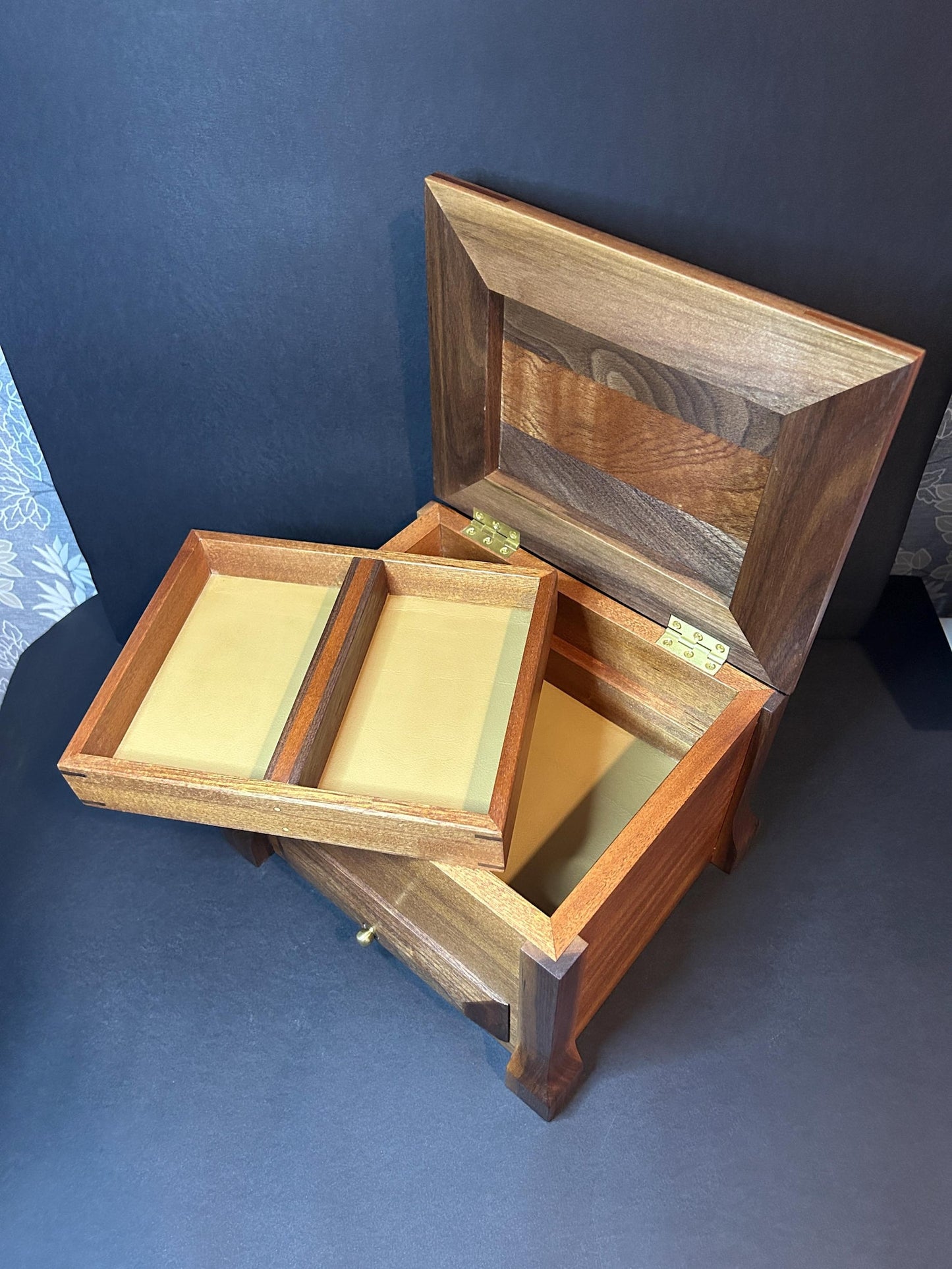 Luxurious Handmade Wooden Jewellery Box with drawer